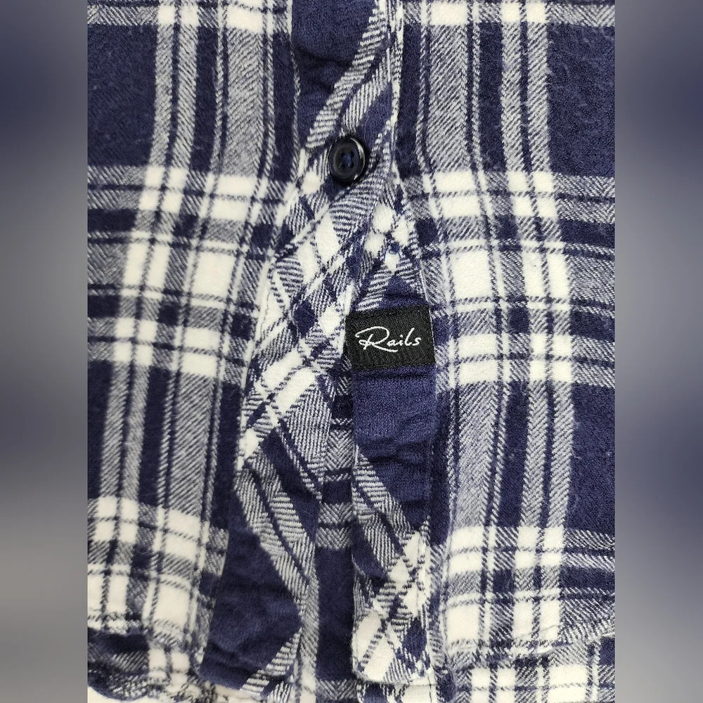 Rails Ellson Indigo Navy Button Down Flannel Women's Size Medium Comfy Soft